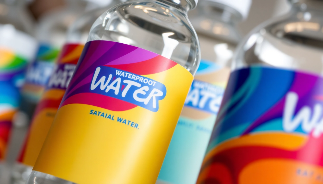 Create eye-catching custom water bottle labels with waterproof designs for events, branding, or gifts.