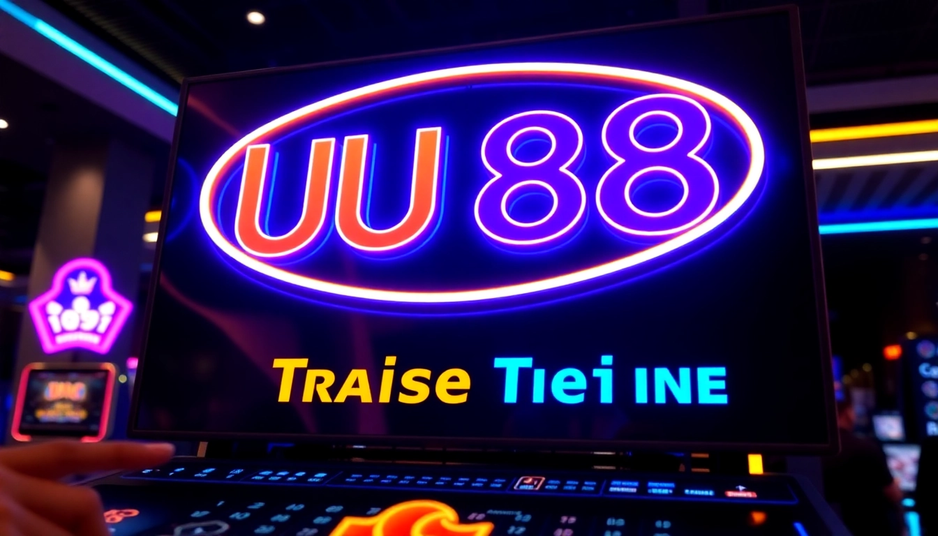Secure UU88 online casino platform with bright visuals and trusted branding, attracting new players.