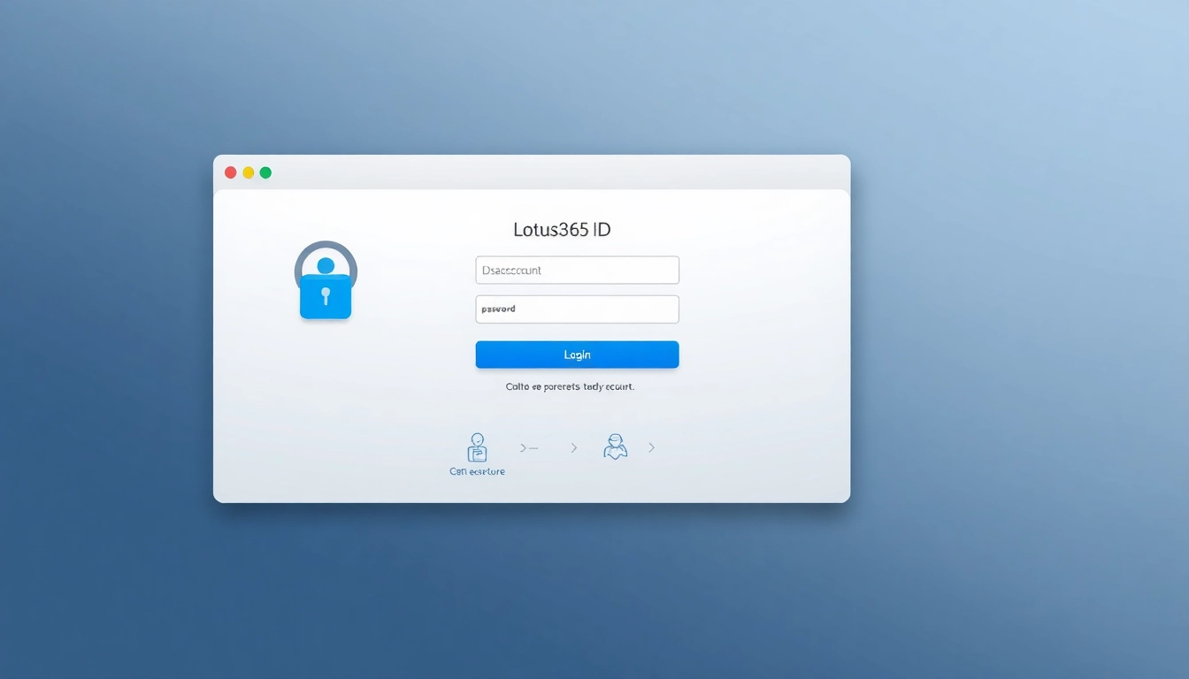 Secure Lotus365 ID login screen illustrating user authentication and password management process for account access.