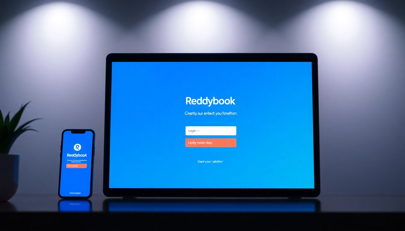 Reddybook login page interface on mobile and desktop devices, emphasizing secure access and user convenience for online betting.