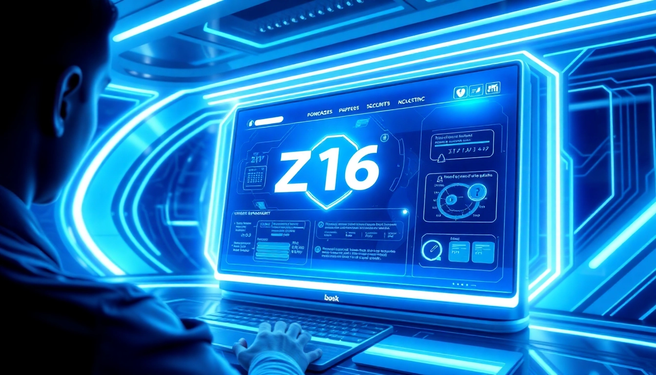 Z16 web platform showcasing secure online gaming environment with modern interface and vibrant
