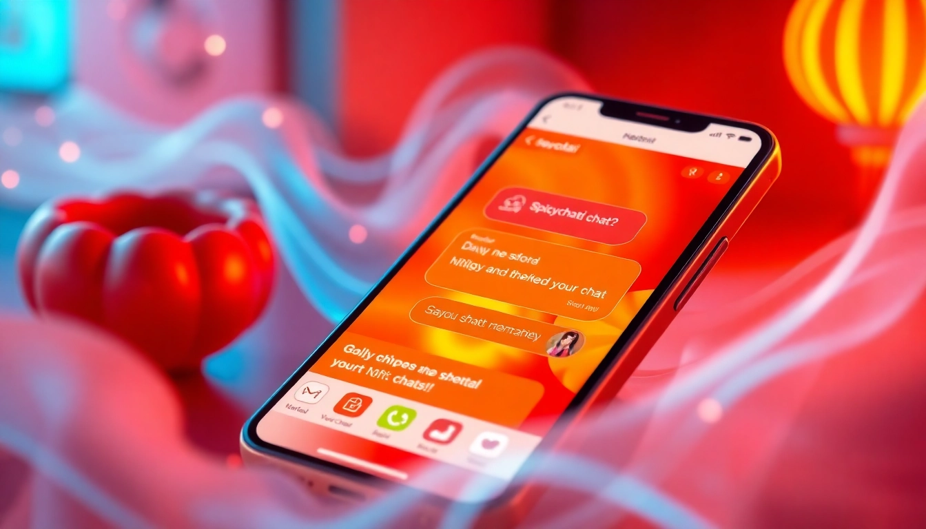 Engaging spicychatai interface with realistic AI chat and visual content for immersive experiences, highlighting user interaction.