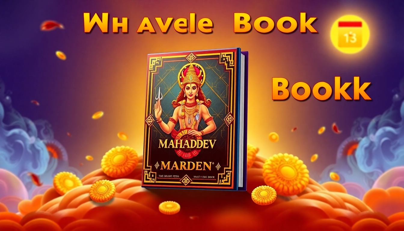 Mahadev book branding with secure betting ID illustration, showing a user accessing sports and