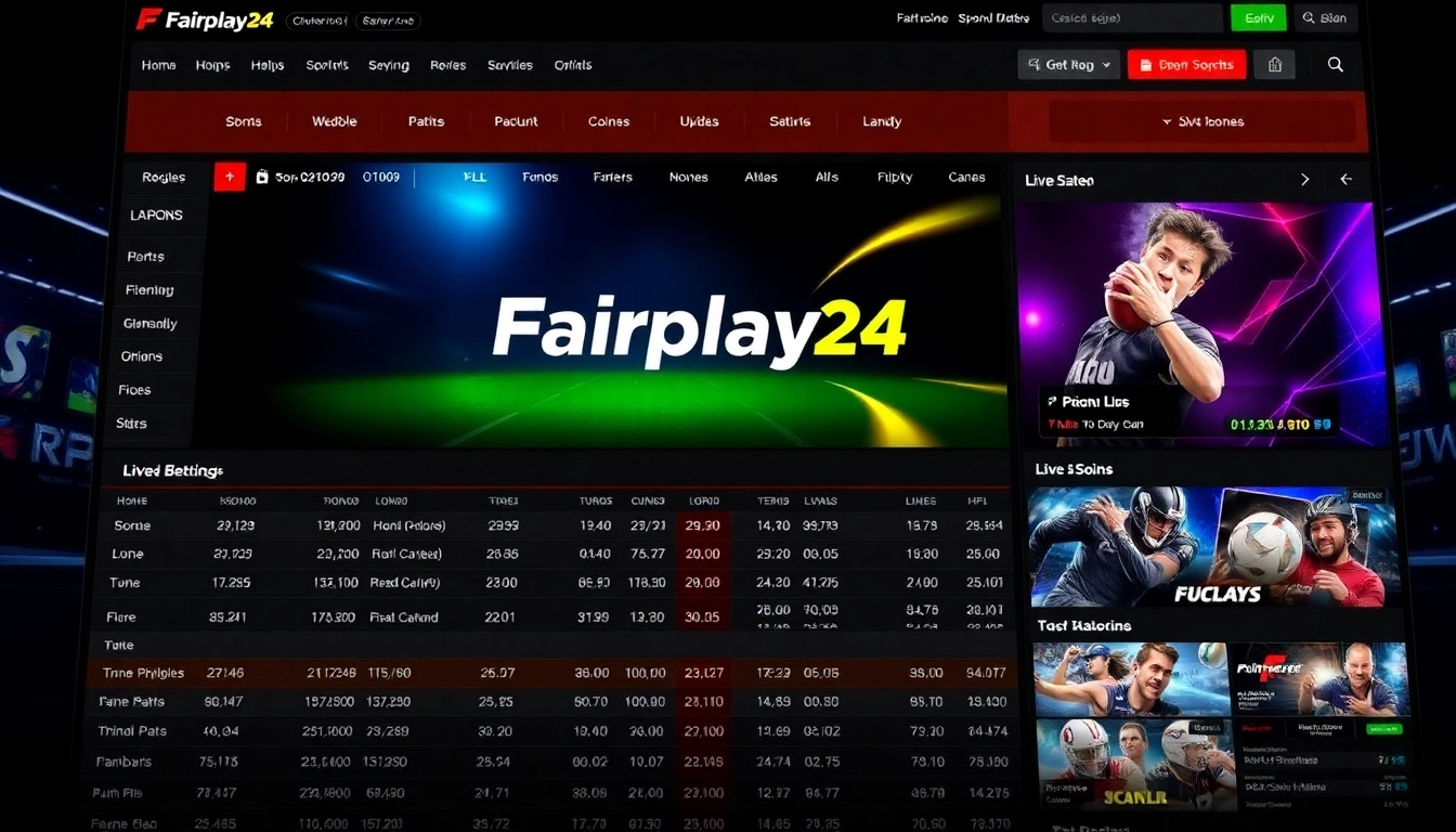 Fairplay24 betting platform with live sports odds and user-friendly interface for online