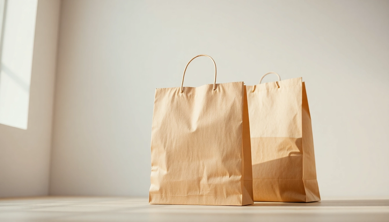 High-quality torba papierowa being filled with organic products in a retail environment for
