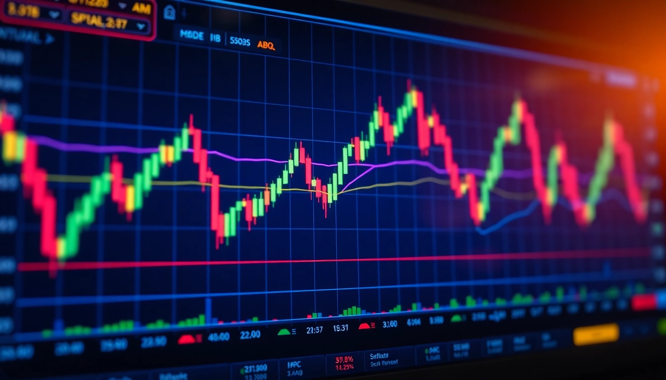 Trading view chart analysis showing candlesticks and trend lines for investors and traders in