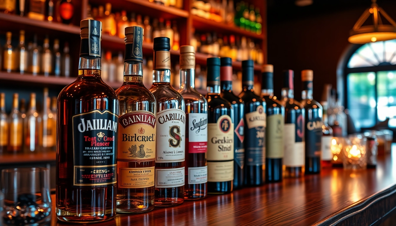 Premium Liqors Birmingham shop display featuring crafted bottles of spirits and liquors in an