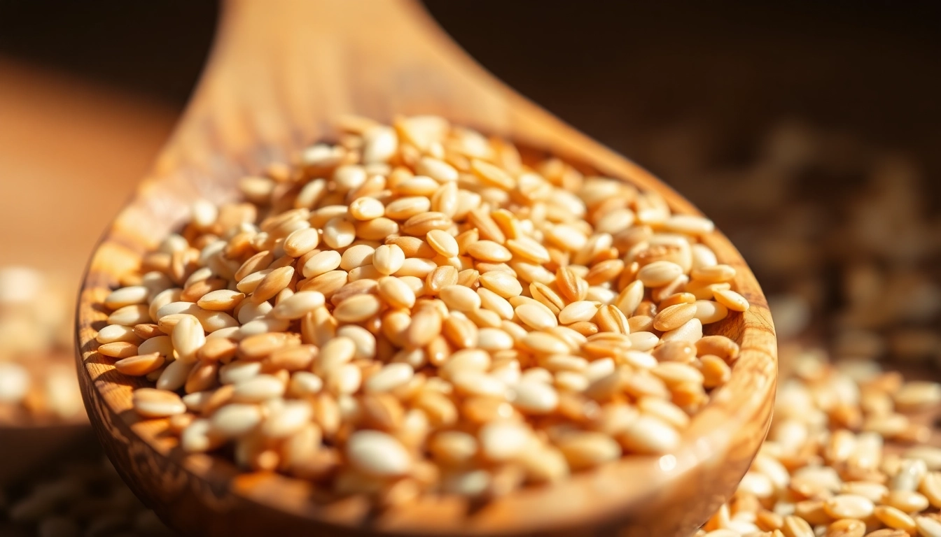 High-quality sesame seeds in a rustic setting, showcasing their texture and appeal for cooking