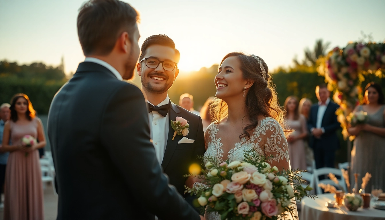 Experienced eskuvoi fotos capturing a couple's candid moment during their wedding ceremony in